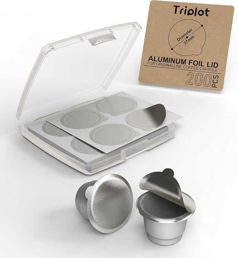 Triplot Tiplot Aluminum Lids for Reusable Nespresso OriginalLines Capsules 200pcs,Self Adhesive Foil Sticker Seals 200pcs for Refillable Coffee Pods Stainless Compatible Nespresso Original Line Machines. - Image 5
